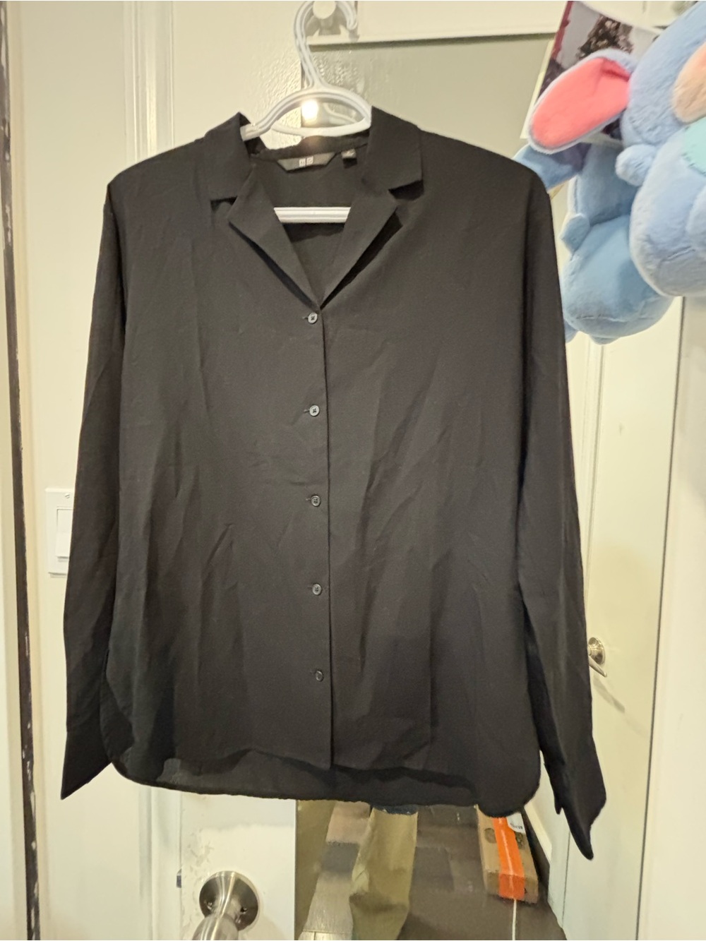 Women Black Button-Up Shirt